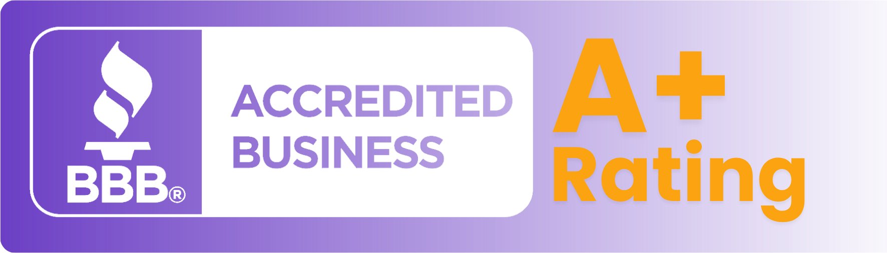 Better Business Bureau accredited business with an A plus rating